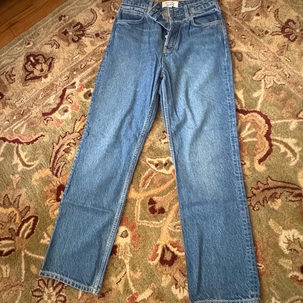 Reformation Light Blue Straight Leg Jeans